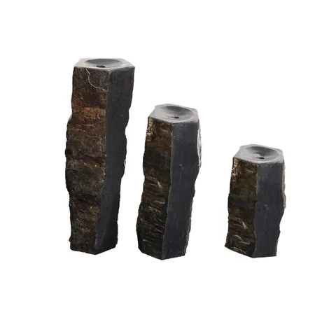 Anjon One-Sided Polished Basalt – Set of 3 (18", 24", 32")
